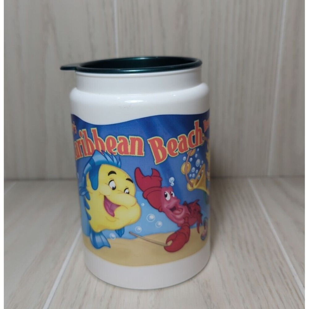 Whirley Disney Caribbean Beach Resort vintage insulated travel‎ mug  w/ lid